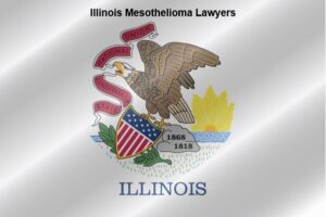 Illinois state flag featuring eagle flying with governmental shield.
